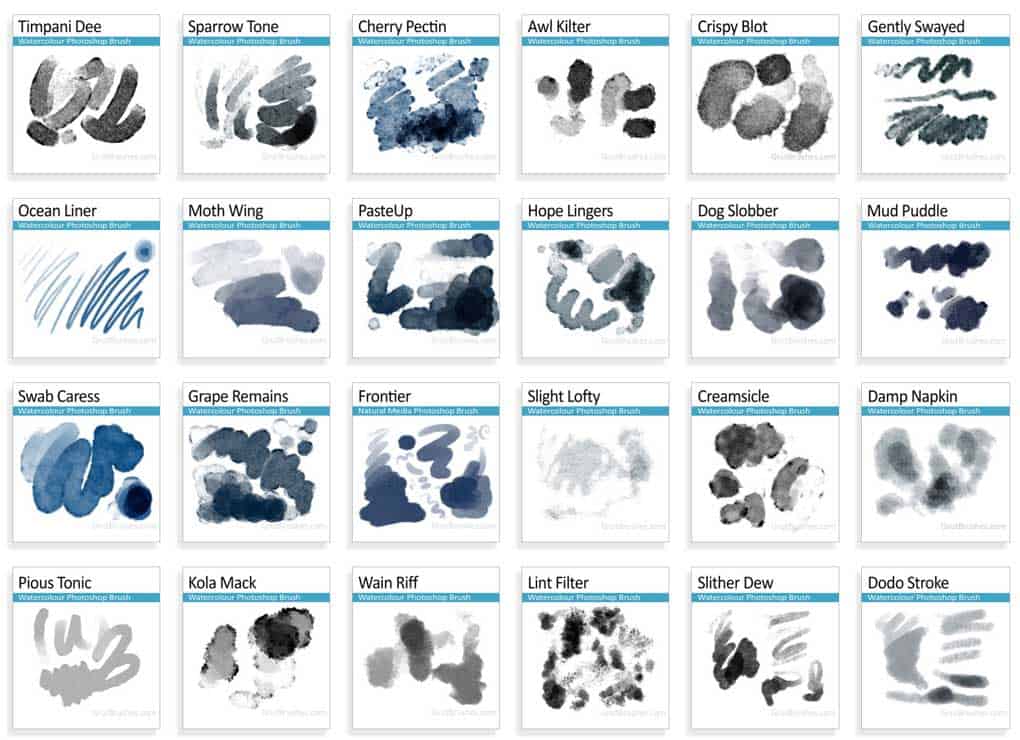 24 Photoshop Watercolor Brushes 24 Photoshop Watercolor Brushes