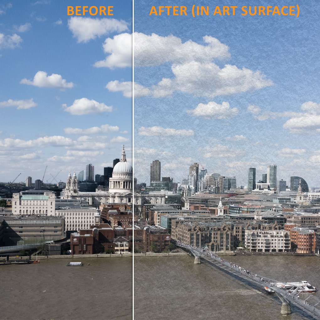 Photograph-in-Art-Surface-Kimmwick-Before-and-After The effect of placing a photograph in the Art Surface with the "Basic" Surface style applied (one of 8 styles)