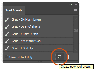 Save-Tool-Preset Save a new Tool Preset