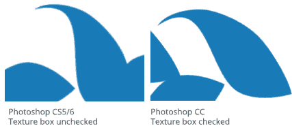 difference-in-sharpness-between-Photoshop-cs-and-cc-and-texture-setting difference in sharpness between pattern in Photoshop CC and Photoshop CS with different settings
